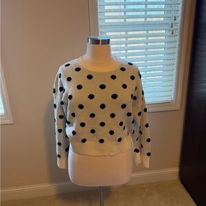 White Sweater with Black Polka Dots